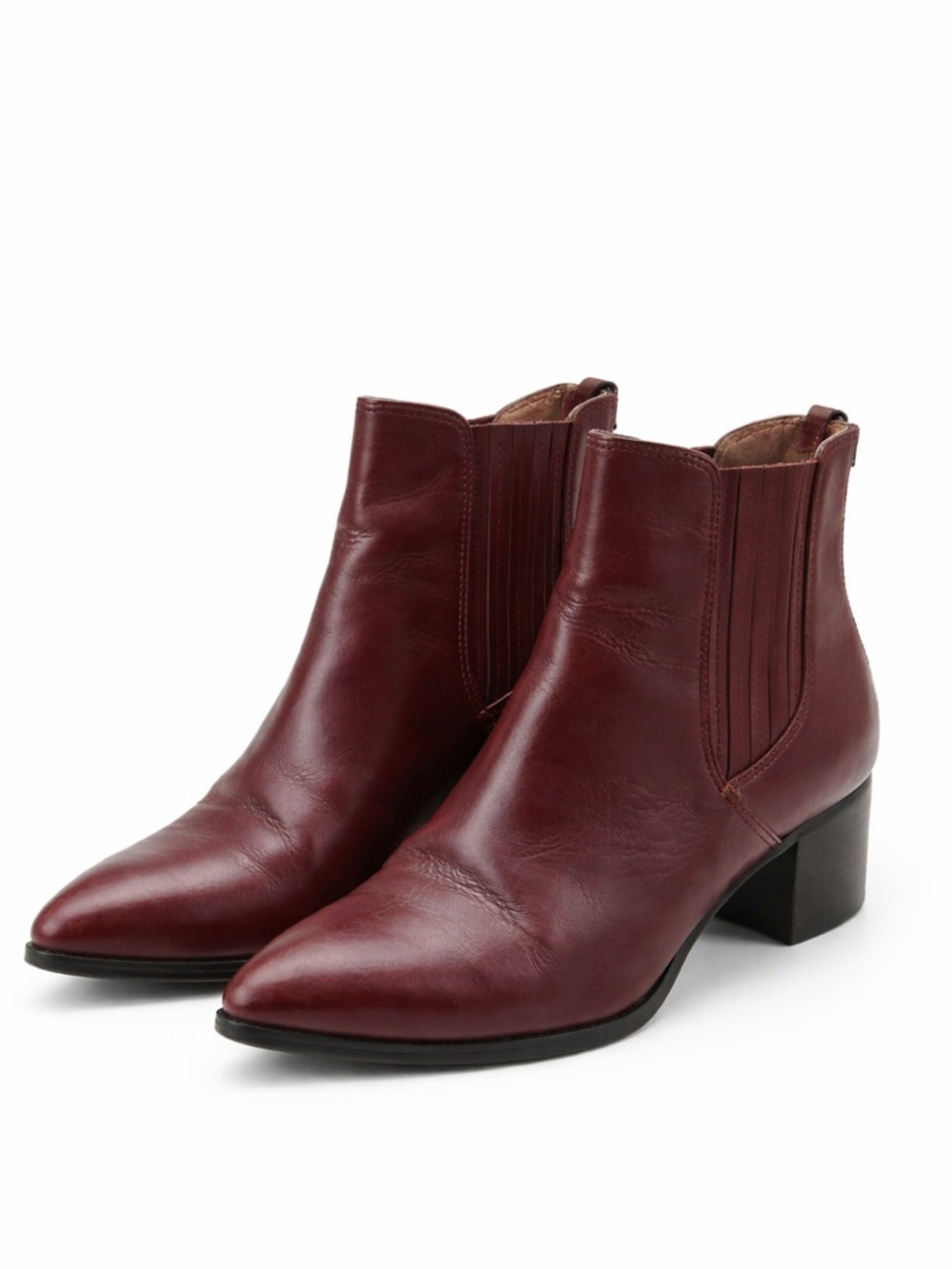 Halogen Rowen Leather Ankle Booties Burgundy Red Women’s Size 11M